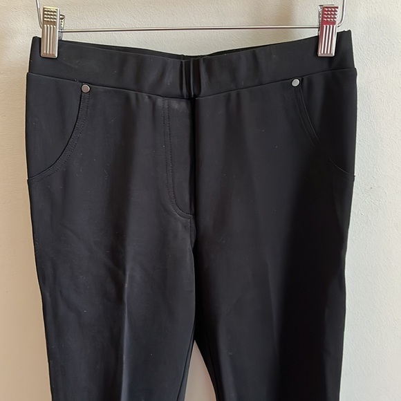 Insight Solid Black Leggings Pants Back Pockets Pull-On Size 2 Spandex - Picture 2 of 9